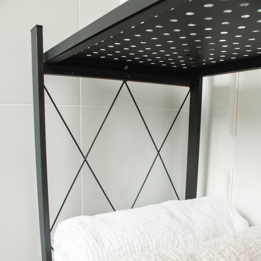 Estante Dobrável com 4 Prateleiras, cor PRETA - HL-1684 - STROM