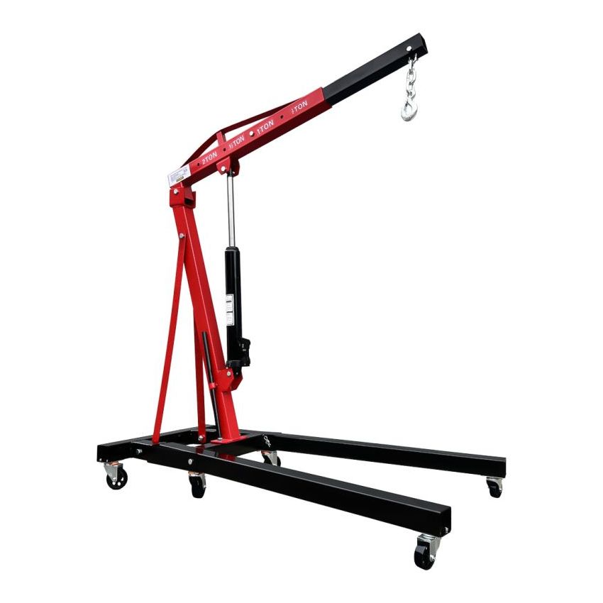 Guincho Hidráulico dobrável 2Ton com Prolongador Tipo Girafa - ZT-070/LD-E03012 - STROM -Vemelho e Preto