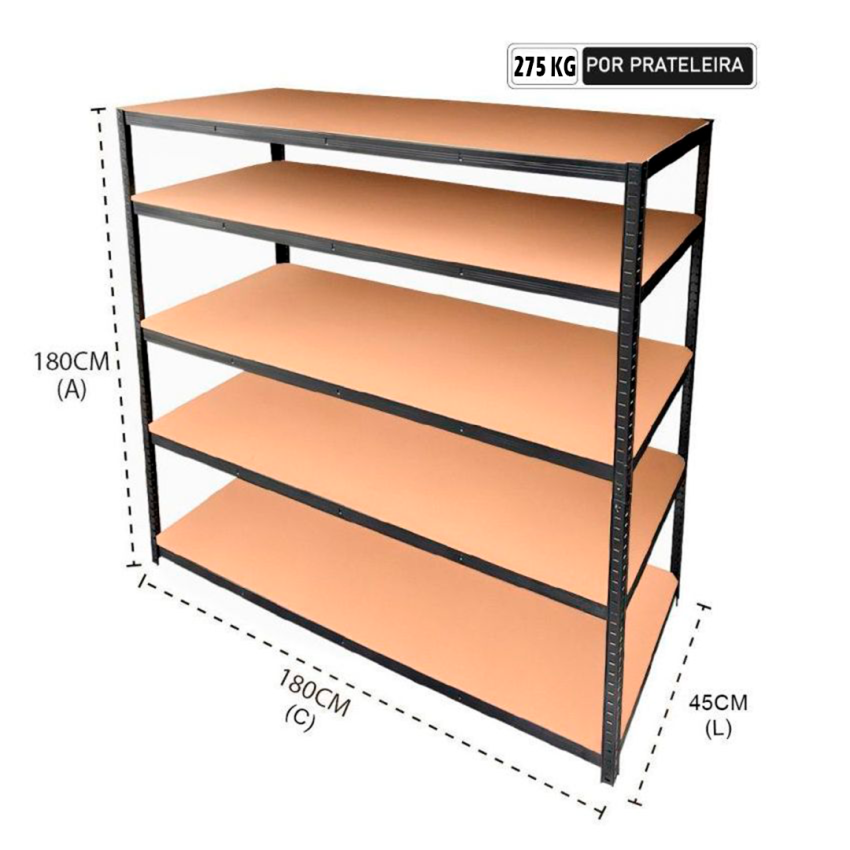 Estante em Aço Galvanizada 1.375Kg - M18045-12 - STROM