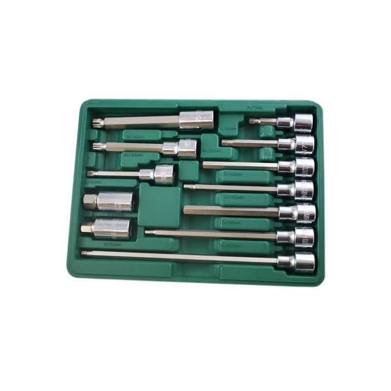 Jogo de Soquetes com Bits 1/2 Pol. com 12 Peças - 201574 - Sata