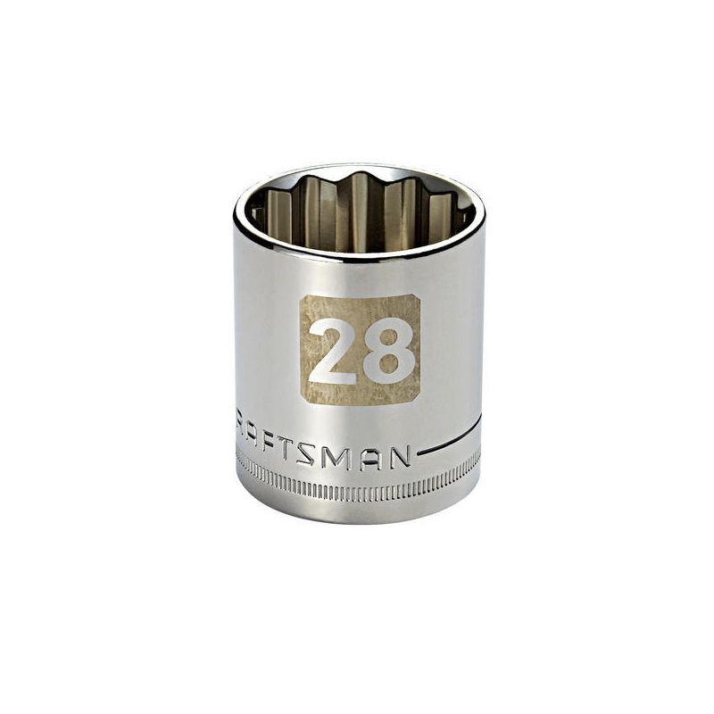 Soquete Curto 28mm,12 Pontas,Encaixe 1/2 - 45925- Craftsman