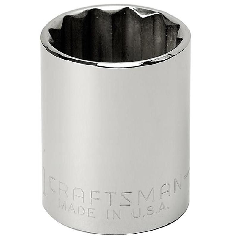 Soquete Curto 17mm, 12 Pontas, Encaixe 3/8 - 44307- Craftsman