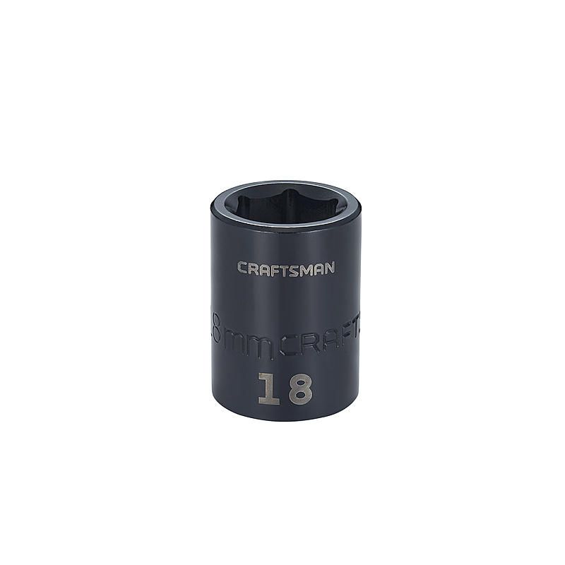 Soquete Curto Impacto 18mm, 6 Pontas, Encaixe 1/2 - 15866 - Craftsman 
