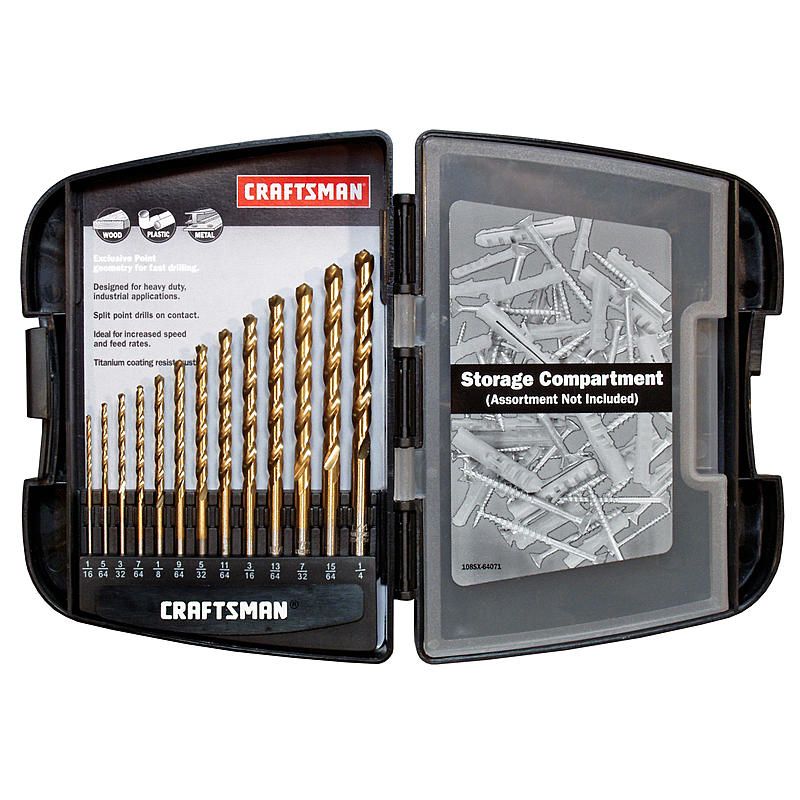 Conjunto de Brocas Revestidas em Titânio - 64071 - craftsman