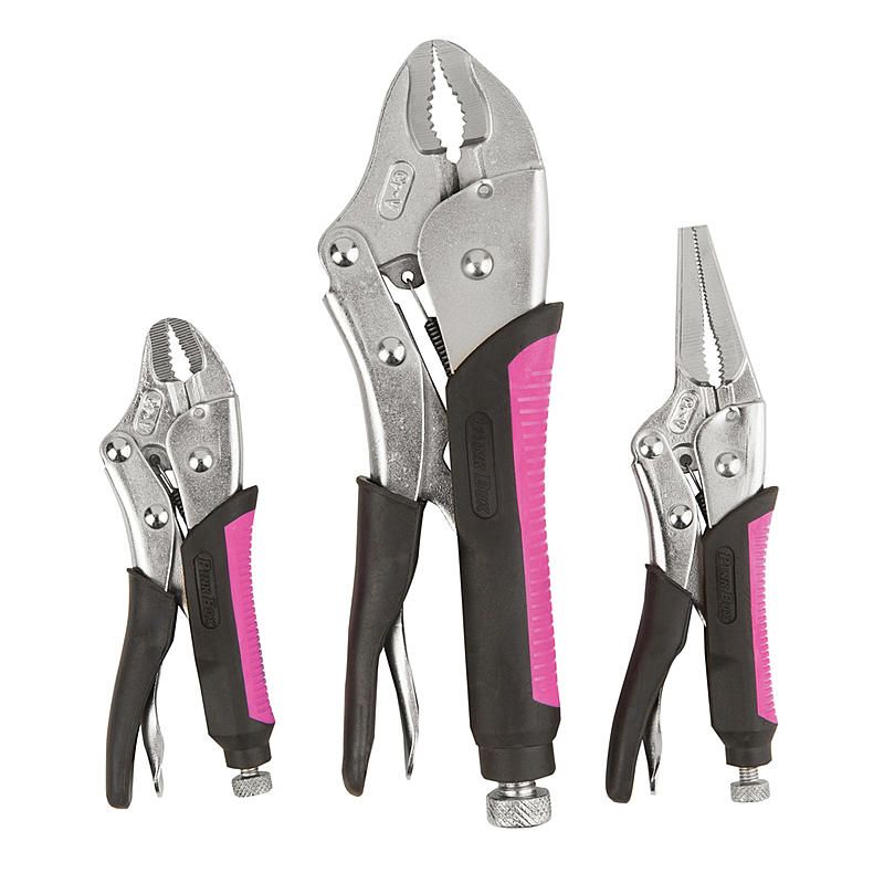 Jogo com 3 Alicates Rosa de Pressão -33942- Pink Box Tools