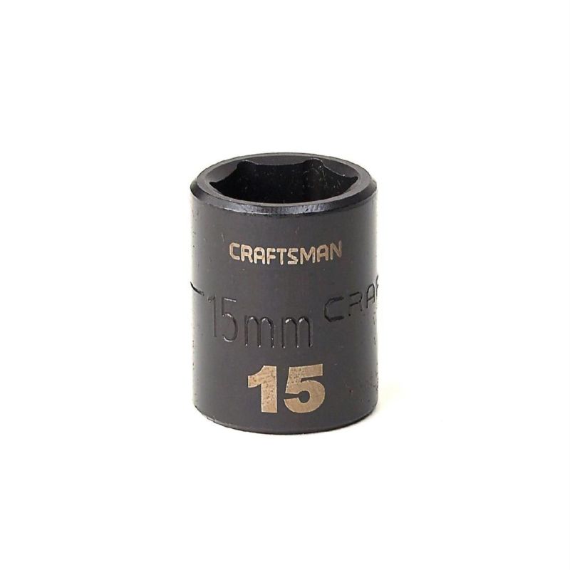 Soquete Impacto Curto 15mm, 6 pontas, Encaixe 3/8 - 15844 - Craftsman