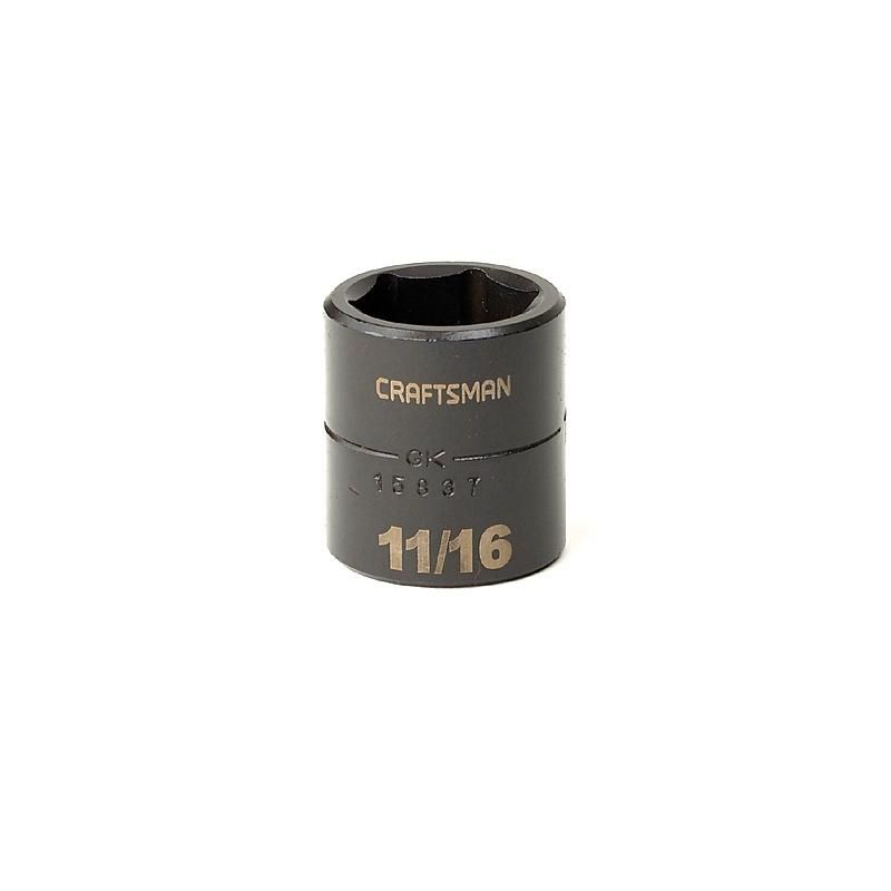 Soquete Impacto Curto 11/16, 6 pontas, Encaixe 3/8 - 15837 - Craftsman