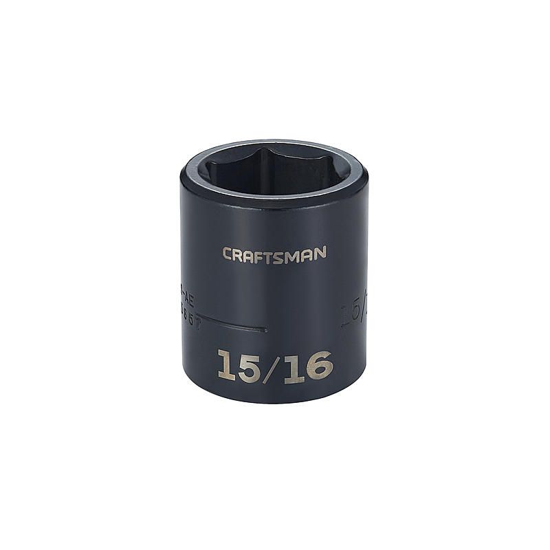 Soquete Curto Impacto 15/16, 6 Pontas, Encaixe 1/2 - 15857 - Craftsman 
