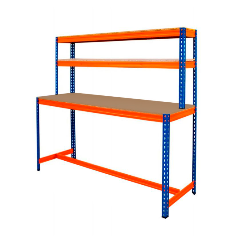 Bancada de Trabalho Reforçada com 2 Prateleiras 400 Kilos-HWB18060-STROM