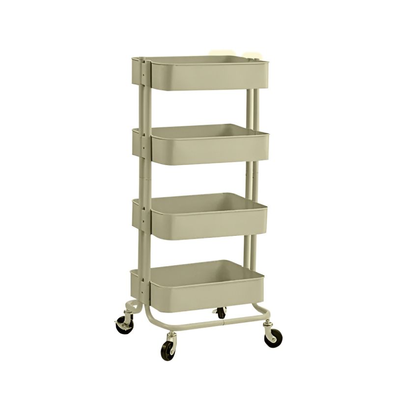 Carrinho Multiuso com 4 prateleiras ( Fruteira / Organizador ) com rodas - cor BEGE - BHL-2204B
