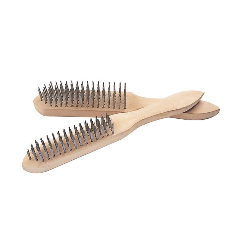 Escova de faca de aço (cabo em madeira) 6x16 - 1212806 - Crownman