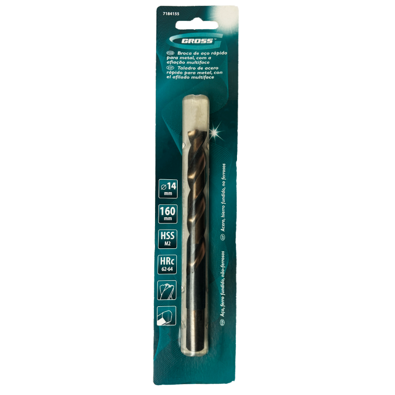 BROCA DE ACO RAPIDO P/ METAL 14X160MM P5M6 7184155