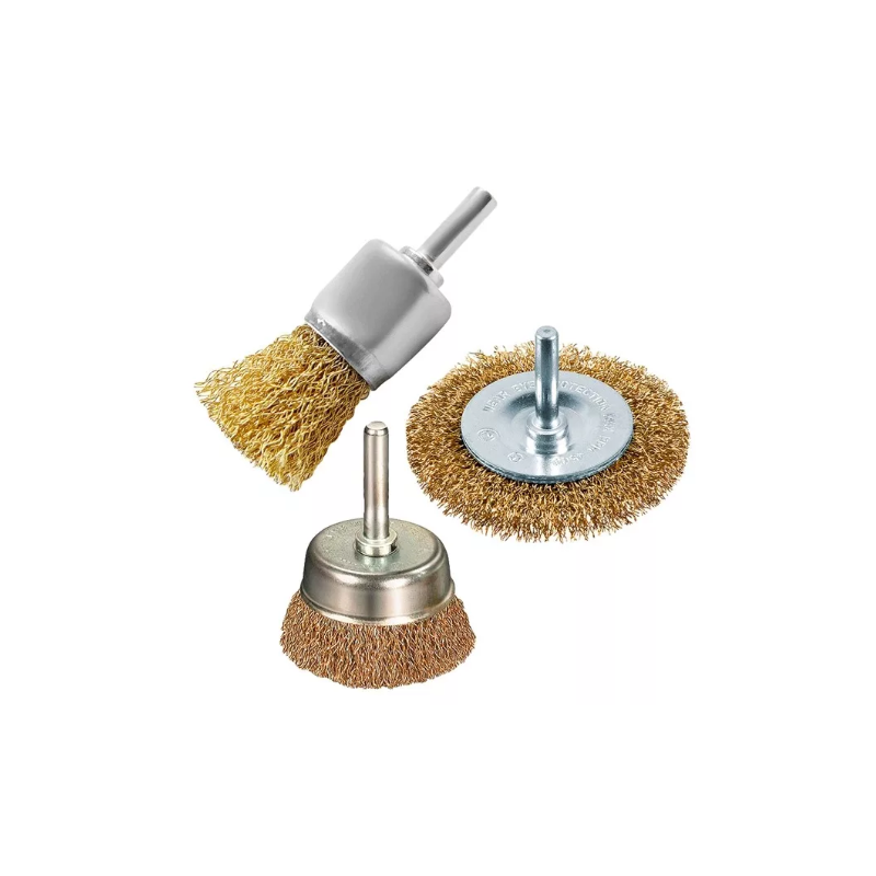 Jogo Escova de Aço Circular com 3 Peças com Haste 1/4 50mm - MTX