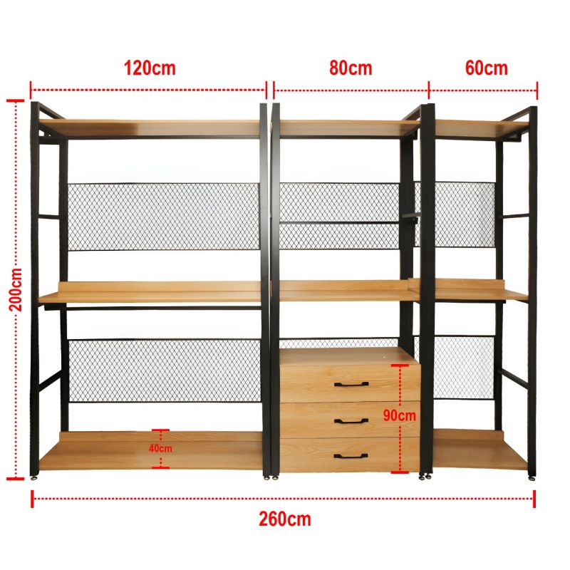Guarda-roupa c/ Espaço Aberto Conjunto 2600 - PLANK W10