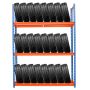 Estante em Aço P/ Pneus 600kg 200x150x45 C/ 3 Prateleiras - TR12