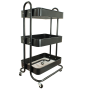 Carrinho Multiuso com 3 prateleiras ( Fruteira / Organizador ) com rodas, cor PRETA - HL-2303 - STROM