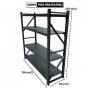 Estante em Aço 230kg p/ prateleira 150x50x200cm - WEL-EST-15X5X20-Preto