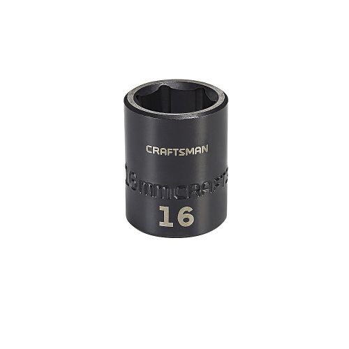 Soquete Impacto Curto 16mm, 6 pontas, Encaixe 3/8 - 15976 - Craftsman