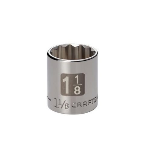 Soquete Curto 1-1/8,12 pontas,Encaixe 1/2 - 34056 - Craftsman