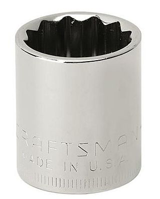 Soquete Curto 18mm 12 Pontas Encaixe 1/2 - 44267 - Craftsman