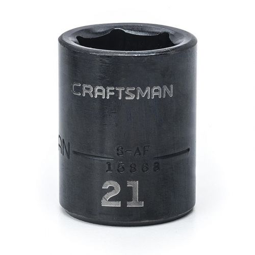 Soquete Curto Impacto 21mm, 6 Pontas, Encaixe 1/2 - 15868 - Craftsman