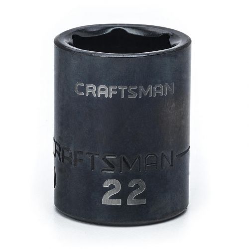 Soquete Curto Impacto 22mm, 6 Pontas, Encaixe 1/2 - 15869 - Craftsman