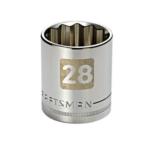 Soquete Curto 28mm,12 Pontas,Encaixe 1/2 - 45925- Craftsman