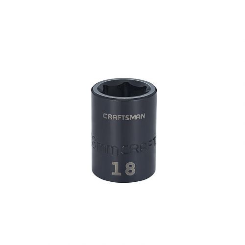 Soquete Curto Impacto 18mm, 6 Pontas, Encaixe 1/2 - 15866 - Craftsman