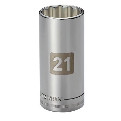 Soquete Longo  21mm, 12 Pontas,Encaixe 3/8 - 50677 - Craftsman