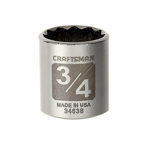 Soquete Curto 3/4, 12 Pontas, Encaixe 3/8 - 34638 - Craftsman