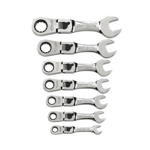 Conjunto de Chave Combinada com Catraca e Cabeça Articulada Métrica 7 pçs - 42041 - Craftsman