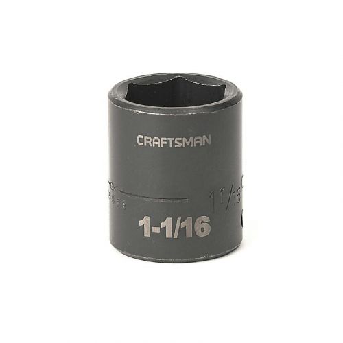 Soquete Curto Impacto 1-1/16, 6 Pontas, Encaixe 1/2 - 15859 - Craftsman