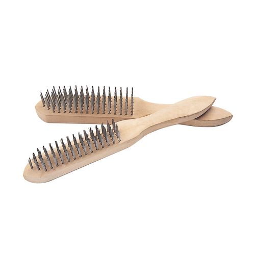 Escova manual de aço (cabo em madeira) 5x16 - 1212805 - Crownman