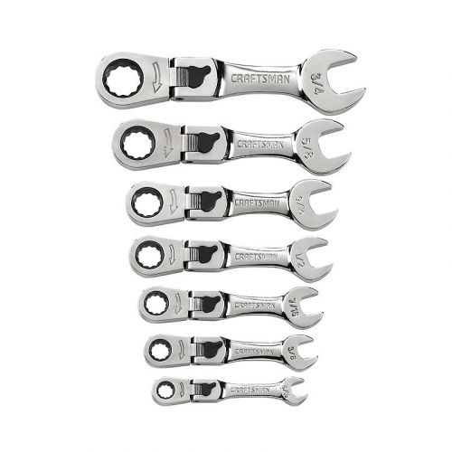 Conjunto de Chave Combinada com Catraca e Cabeça Articulada Polegada  7 pçs - 42040 - Craftsman