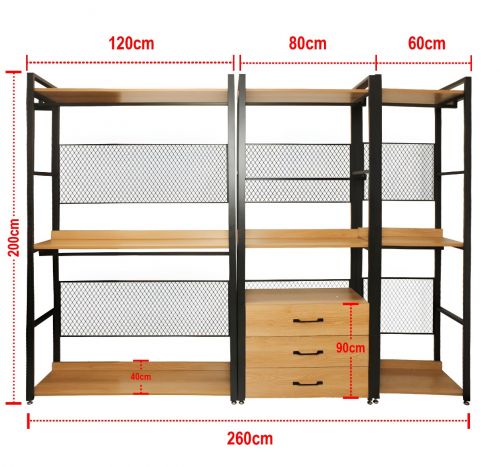 Guarda-roupa c/ Espaço Aberto Conjunto 2600 - PLANK W10