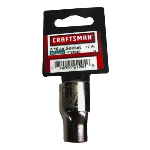 CRAFTSMAN 7/16 IN. EASY-TO-READ SOCKET, 12 PT. STD, 1/4 IN. DRIVE