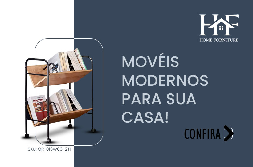 Estante para Livros c/ Rodas - Q-1206-2F